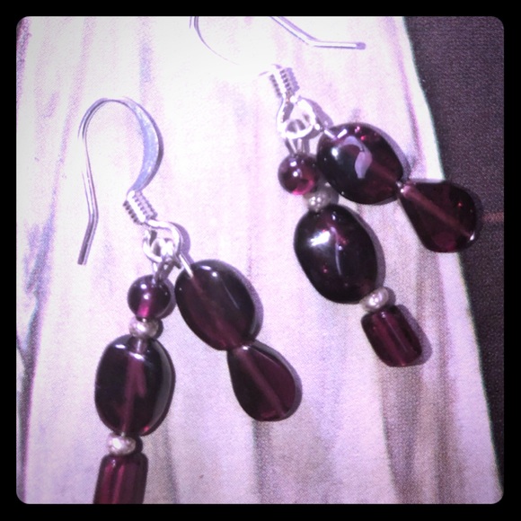 Garnet Dangle Earrings